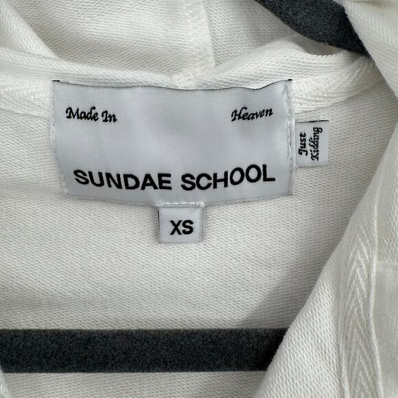 Sundae School Lace Accent Full Zip Hoodie Women's XS White Made in Heaven - Picture 7 of 10